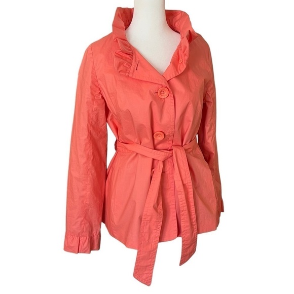 J. Crew Frenchie Slicker Papaya Lightweight Jacket Sz 6 - Picture 1 of 9
